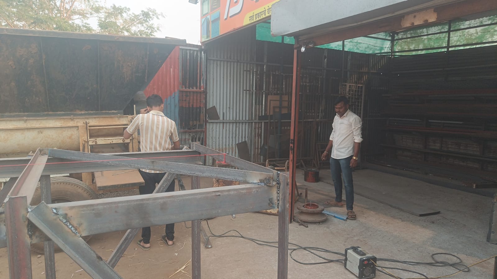 Agricultural equipment repair welding at AB Welding Work shop Kikvi