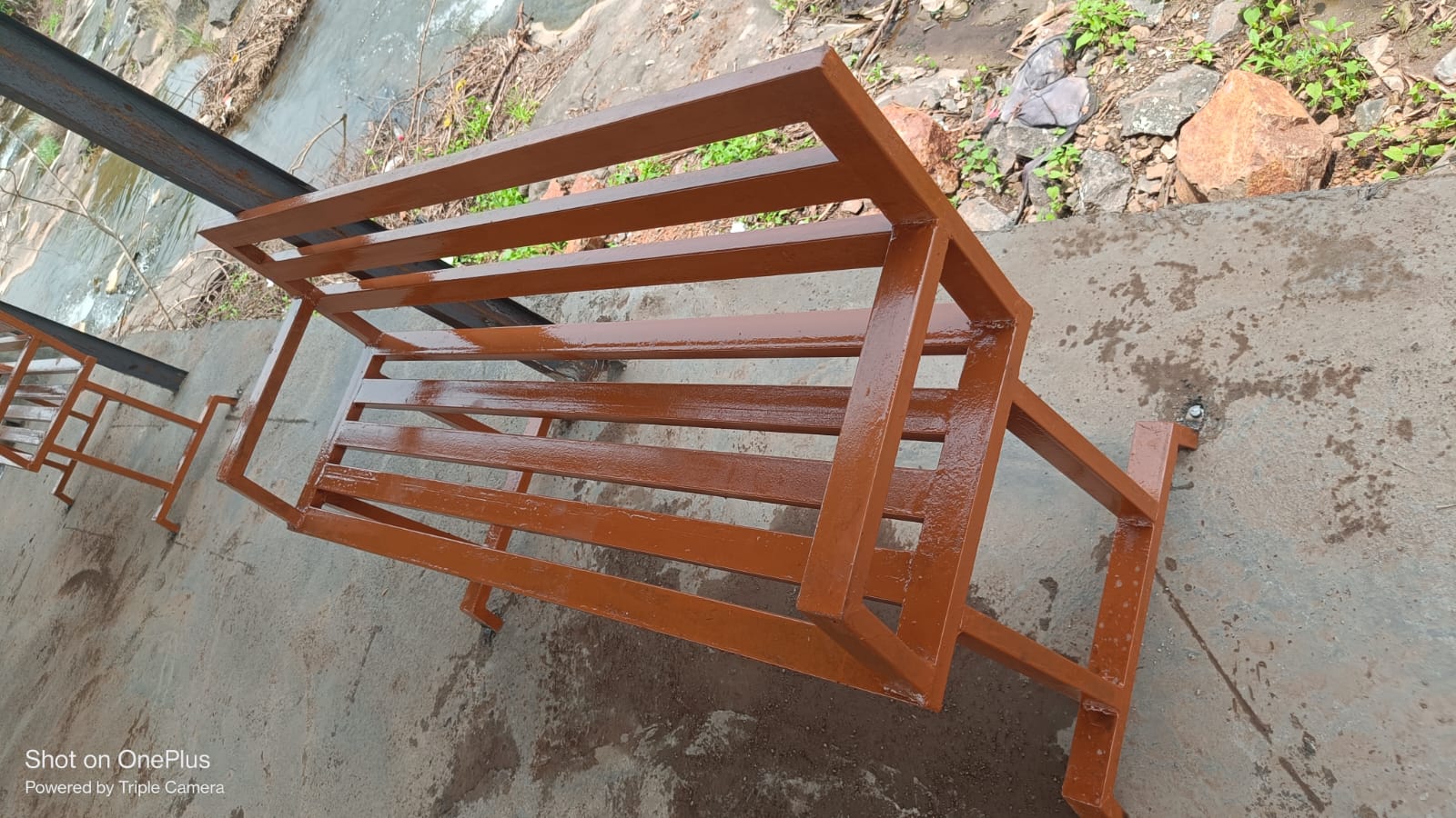 Gram panchayat benches fabrication in Kikvi by AB Welding Work