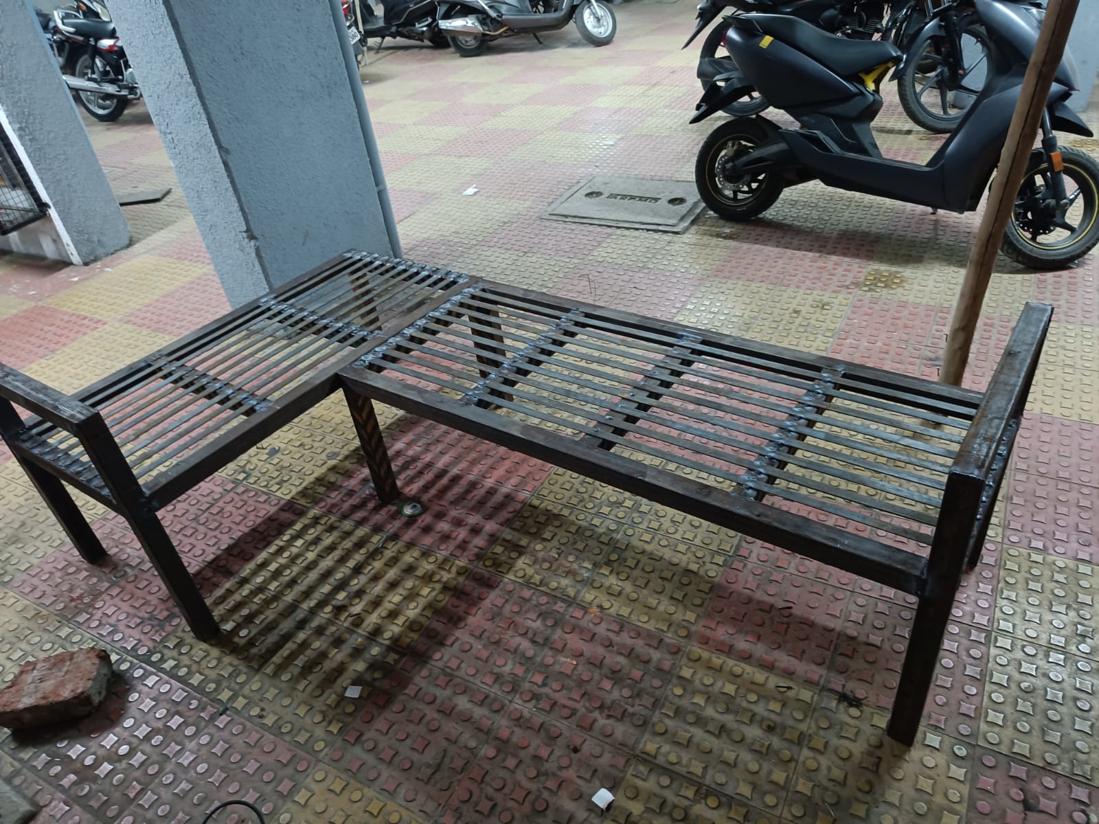 Metal sitting bench fabrication in Dhayari by AB Welding Work