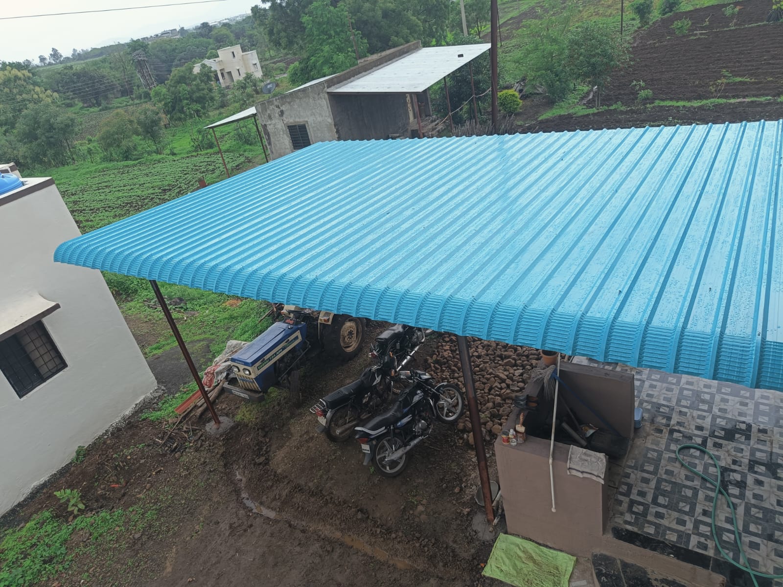 Parking shed fabrication in Kenjal by AB Welding Work